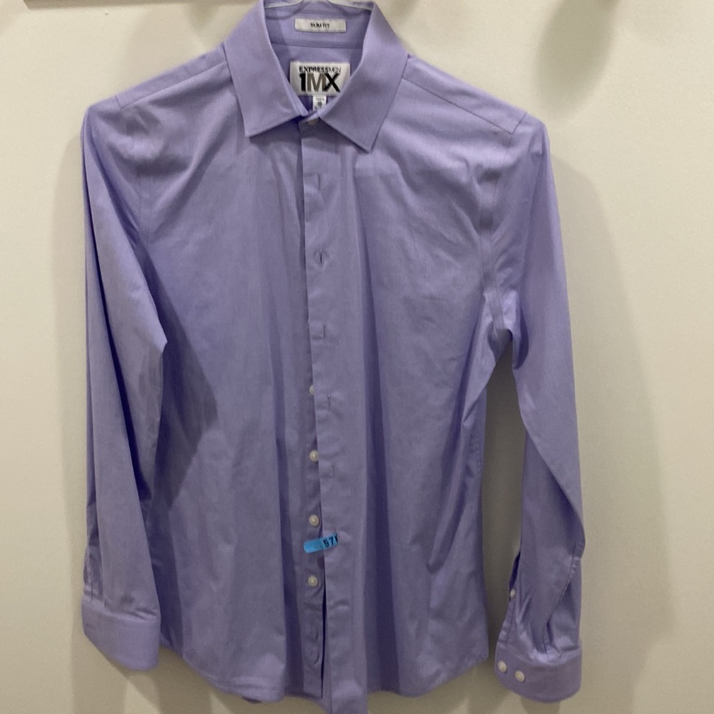 Men’s XS 1MX Dress Shirt from Express. Light Purple. Dry Cleaned. SLIM FIT.